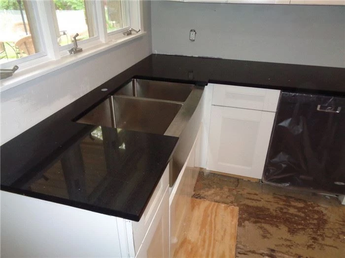 quartz countertops black sparkle kitchen top