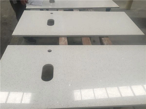white  mirror quartz countertop