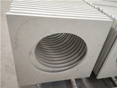 Carrara সাদা কোয়ার্টজ ভ্যানিটি শীর্ষ