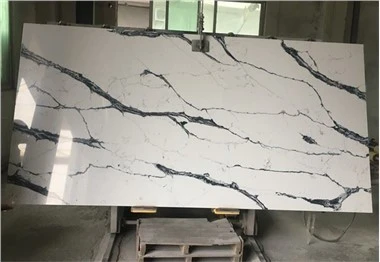 Calacatta কোয়ার্টজ কালো শিরা পৃষ্ঠ