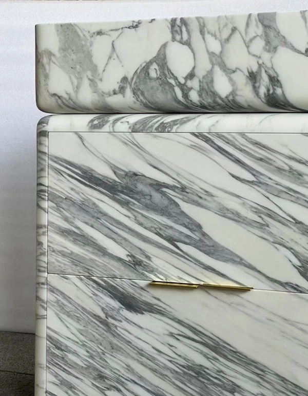 Arabescato Marble Bathroom Cabinet
