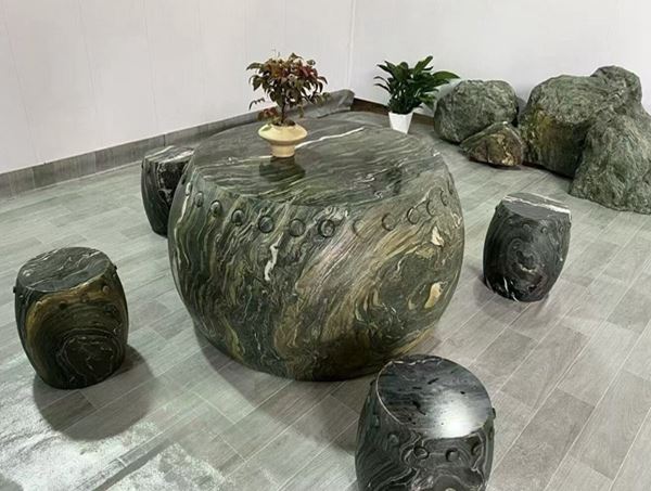 গোলাকার মার্বেল আউটডোর টেবিল