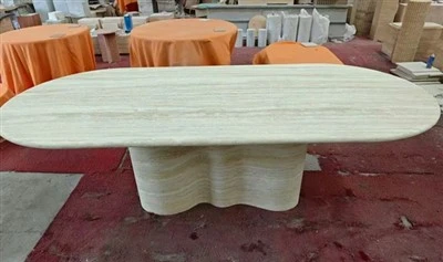Travertine ডাইনিং রুম টেবিল