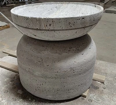 Travertine শেষ টেবিল
